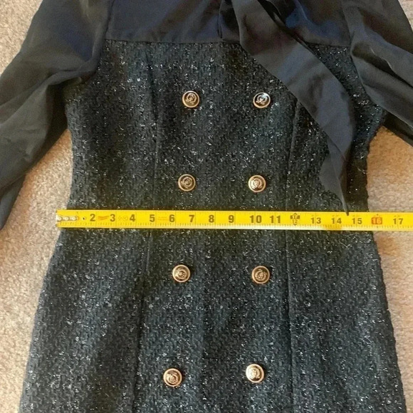 Elegant Tweet Slim A-LINE V-Neck Solid Black Dress Size Small/Medium - Picture 6 of 7